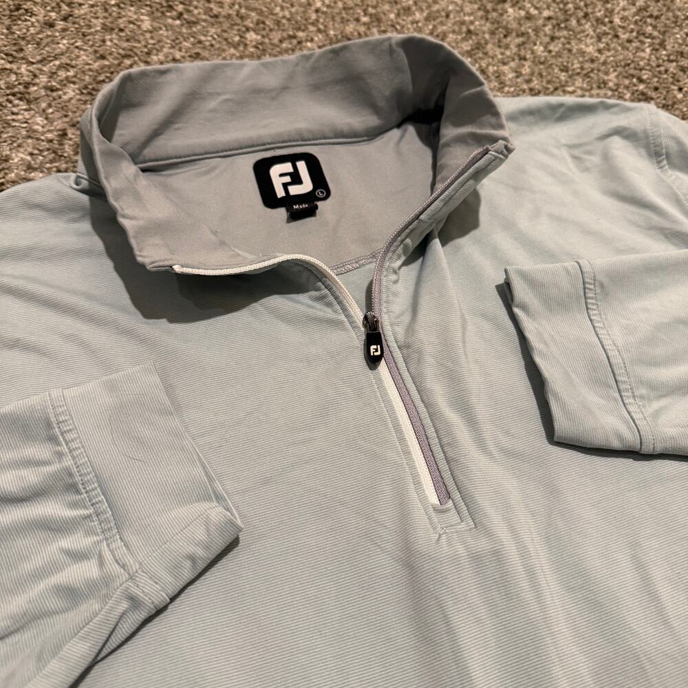 FootJoy FJ Quarter Zip Golf Pullover Mens Large Sage Green Stretch